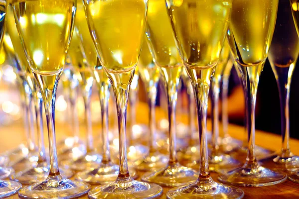 Glasses of champagne on table — Stock Photo, Image