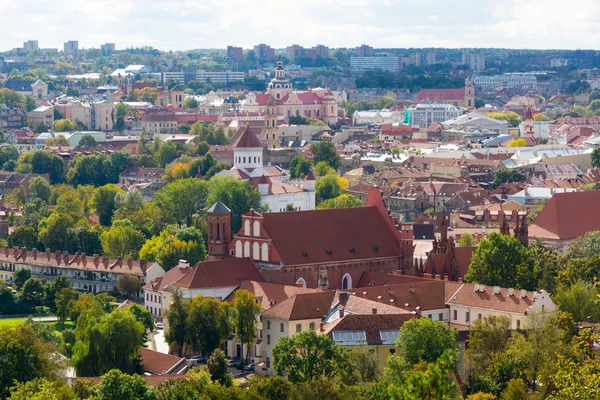 Pohled shora panorama starého města Vilnius — Stock fotografie