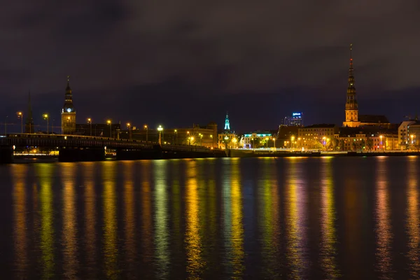 Nacht in Riga, Letland — Stockfoto