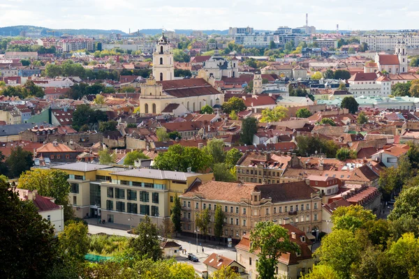 Pohled shora panorama starého města Vilnius — Stock fotografie