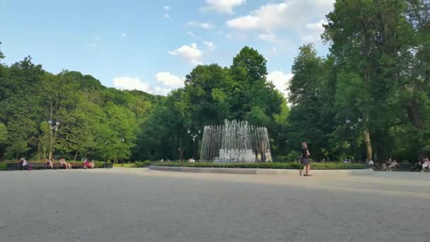 Fountain in Bernardine park — Stock Video