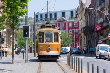 Eski şehrin eski tramvay