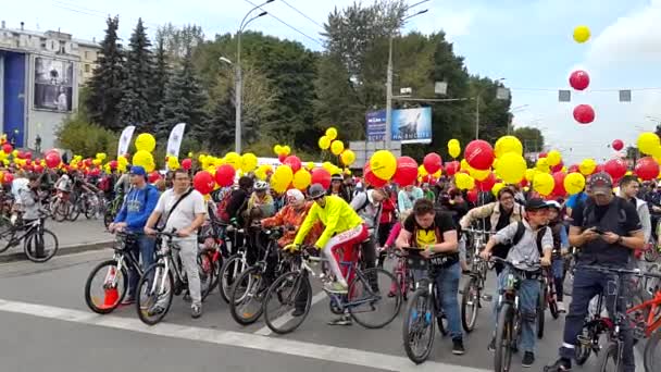 Desfile de bicicleta — Vídeo de Stock