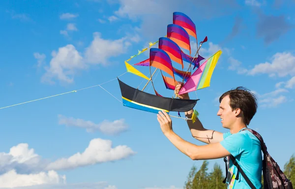 Launches ship kite — Stock Photo, Image