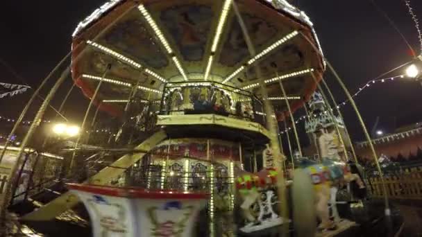 Merry-go-round carousel — Stock Video
