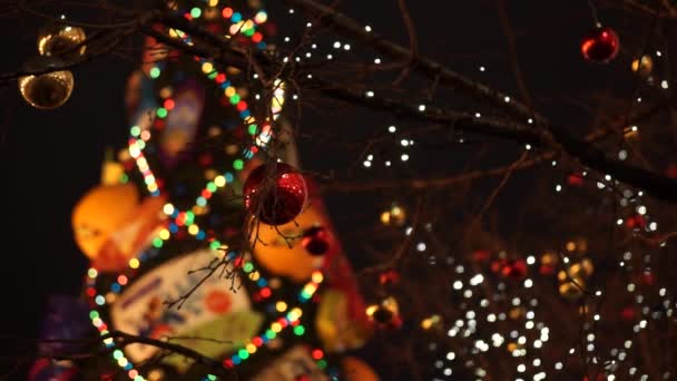 Karácsonyi utcai lámpák — Stock videók