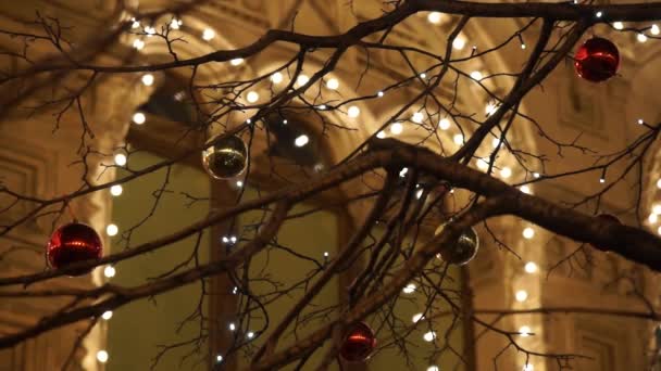 Straat Kerstverlichting — Stockvideo