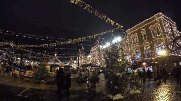 赤の広場でのクリスマス フェア — ストック動画
