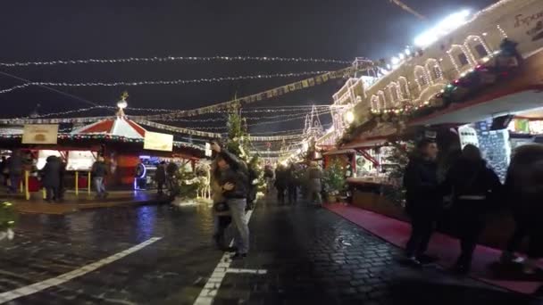 Julmarknad på Röda torget — Stockvideo