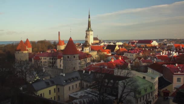 Tallinn, Estonya eski şehir — Stok video