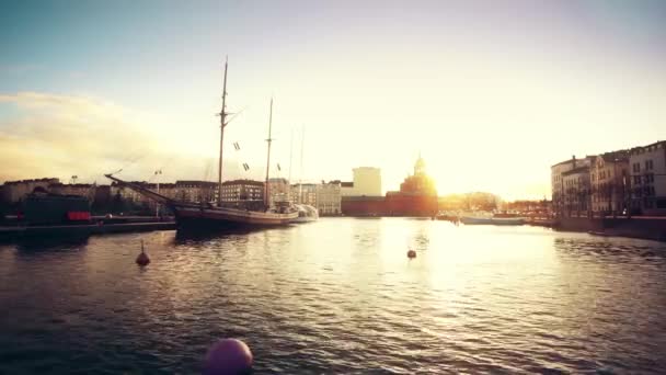 Paisagem portuária de Helsínquia — Vídeo de Stock