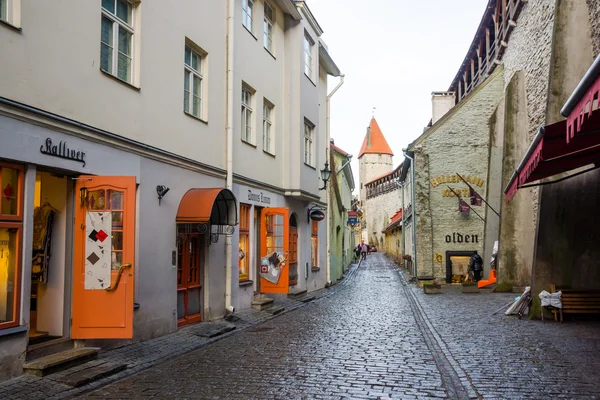 Kopfsteinpflasterstraße in der Altstadt tagsüber — Stockfoto