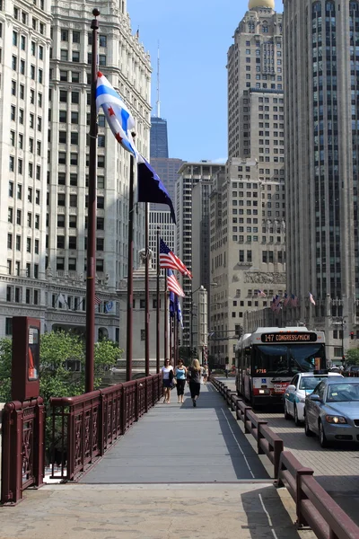 Přes řeku Chicago — Stock fotografie