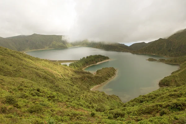 Azores landscape of Sao Miguel Island lake — Stock Photo, Image