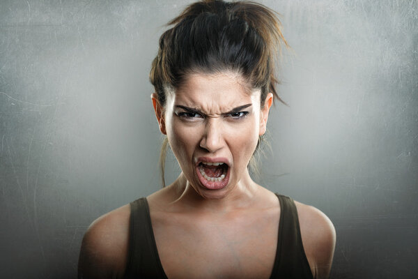 Scream of angry upset woman