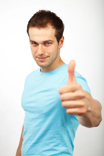 Homem confiante mostrando sinal ok — Fotografia de Stock