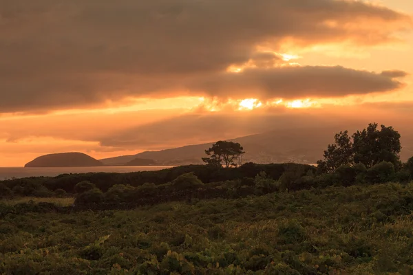 Sunset on Pico Island, Azores — Stock Photo, Image