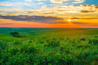 Kansas günbatımı Flint Hills