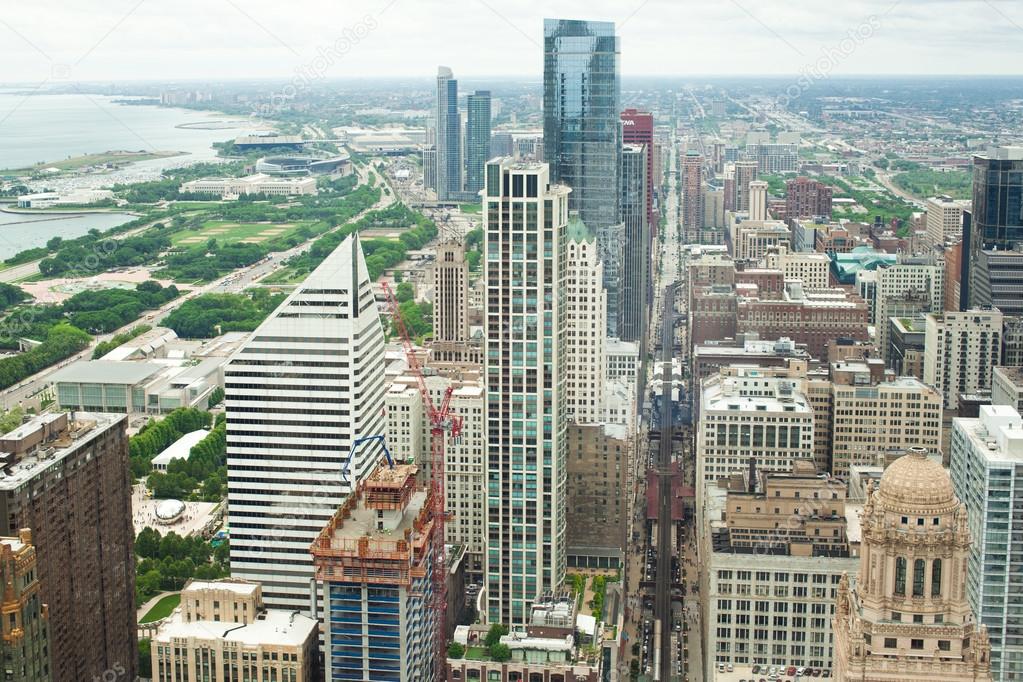 Chicago. Aerial view of Chicago downtown.