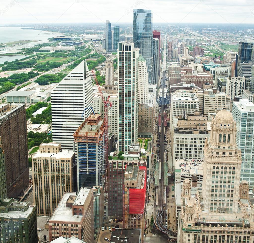 Chicago. Aerial view of Chicago downtown.