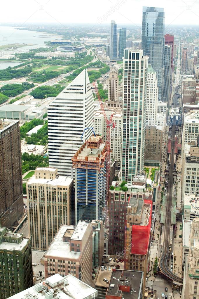 Chicago. Aerial view of Chicago downtown.