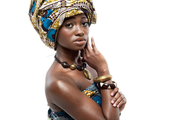 Attractive young African-american fashion model.