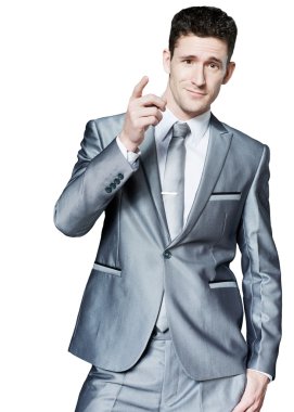 İşadamı emin poz. İzole.