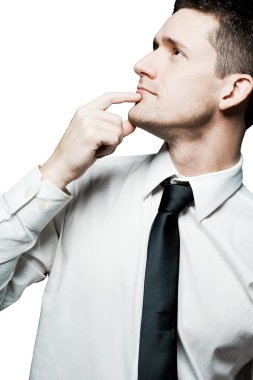 Bir problem çözme emin yakışıklı. İzole.