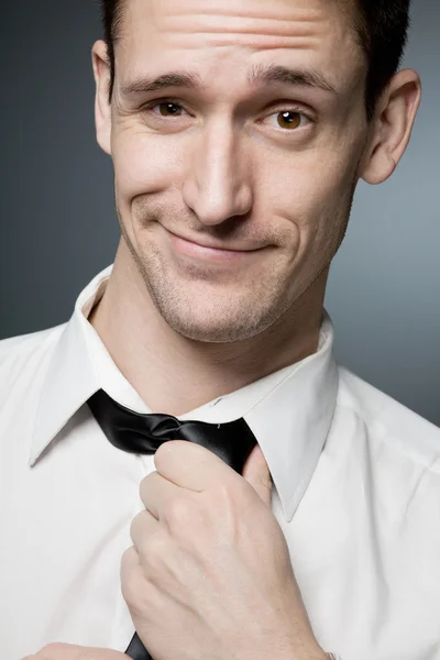 Young confident businessman in white shirt — Stock Photo, Image