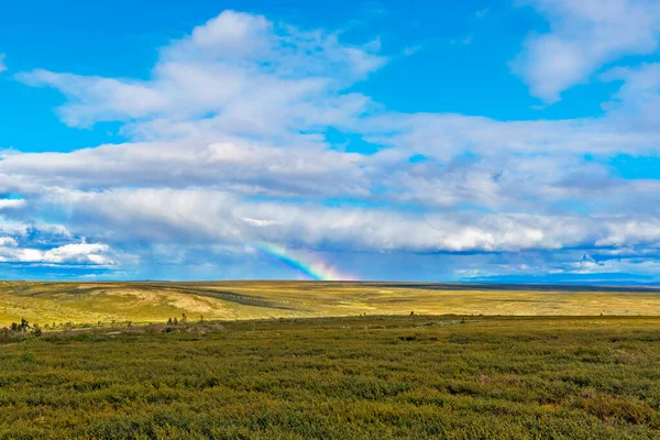 Vista Tundra Norte Cielo Con Nubes Los Urales Subpolares Día —  Fotos de Stock