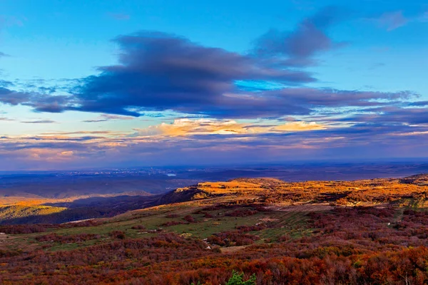 Panorama Meseta Chatyr Dag Crimea Madrugada Amanecer — Foto de Stock