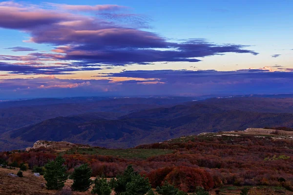 Panorama Meseta Chatyr Dag Crimea Madrugada Amanecer — Foto de Stock