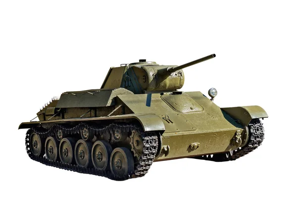 Σοβιετικό κόκκινο στρατό ελαφρύ δεξαμενή t-70 απομονώνονται σε λευκό — Φωτογραφία Αρχείου