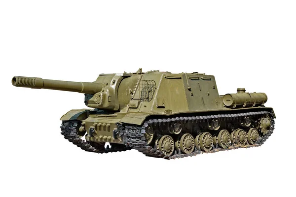 SOviet 붉은 군대 자주포 ISU-152 흰색에 고립 로열티 프리 스톡 이미지