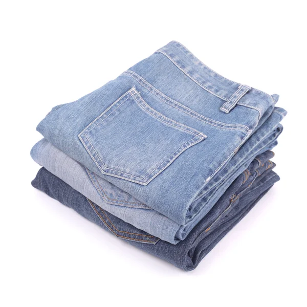 Jeans på vit — Stockfoto