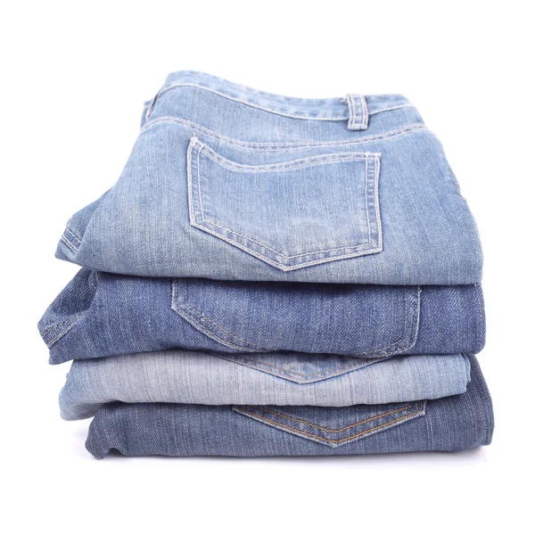 Jeans på vit — Stockfoto