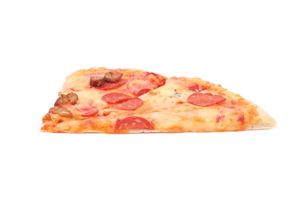 Ломтики Пиццы Изолированы Белом — стоковое фото
