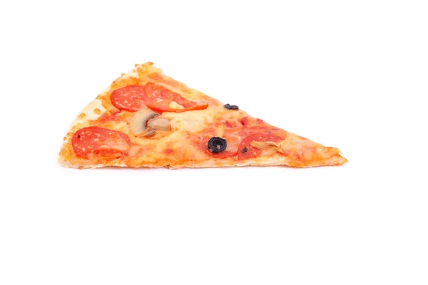 Dilim Pizza Üzerinde Beyaz Izole — Stok fotoğraf