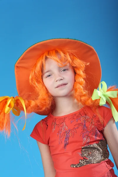 Pippi Longstocking girl — Stock Photo, Image