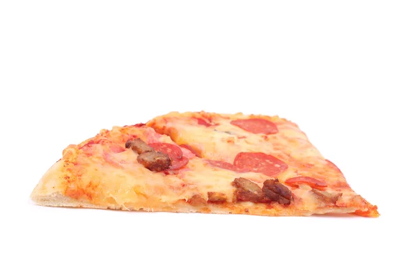 Kousky Pizzy Izolovaných Bílém — Stock fotografie