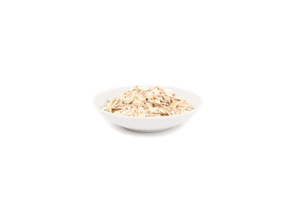 White Plate Oats Closeup — Stock Photo, Image