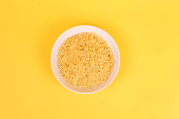 White Plate Noodle Closeup — Stock Photo, Image