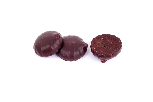 Marshmallow Glaserade Med Choklad Närbild — Stockfoto