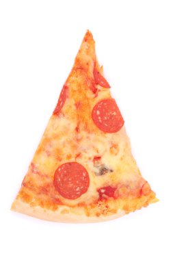 Pizza beyazda izole.