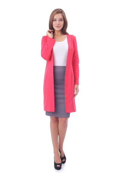 Girl wearing office skirt and cardigan — Stock Photo, Image