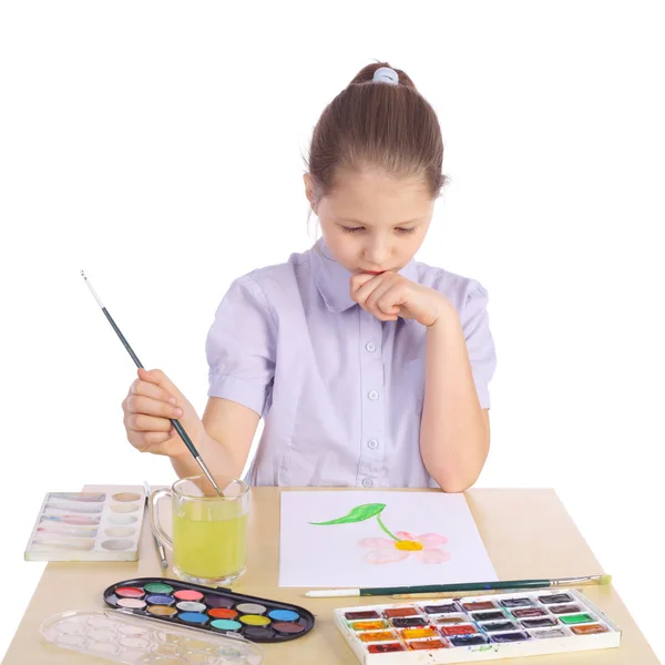 Cute Little Artist Girl Closeup — Stock Photo, Image