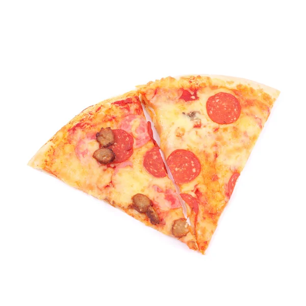 Pizzascheiben Isoliert Auf Weiß — Stockfoto