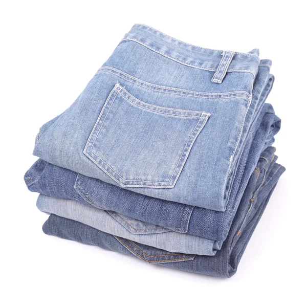 Several blue jeans — Stock Photo, Image