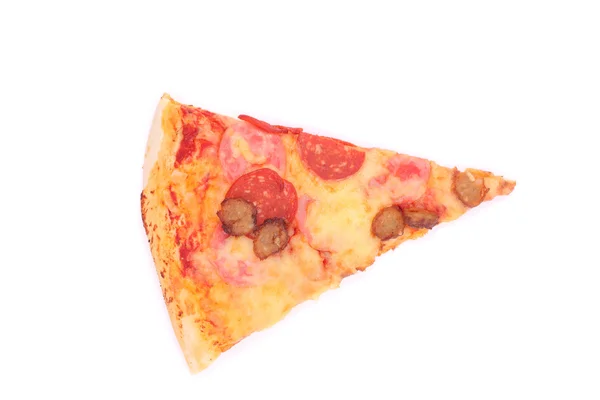Fetta Pizza Isolata Bianco — Foto Stock