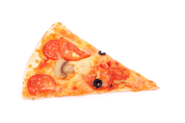 白で隔離されるピザのスライス — ストック写真